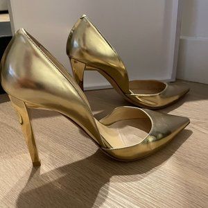 Jimmy Choo Gold Kitten D'Orsay Heels 35.5 (5.5) Vintage Darilyn